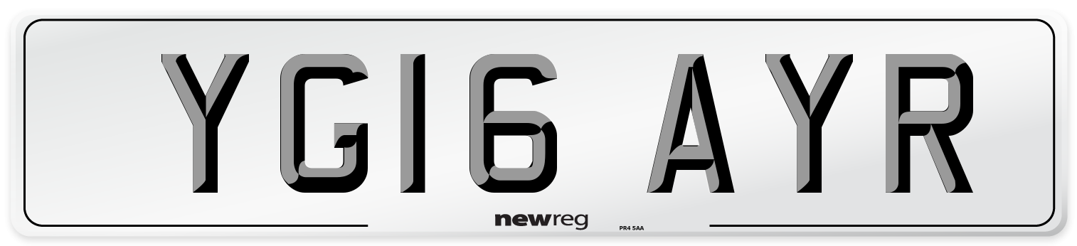 YG16 AYR Number Plate from New Reg